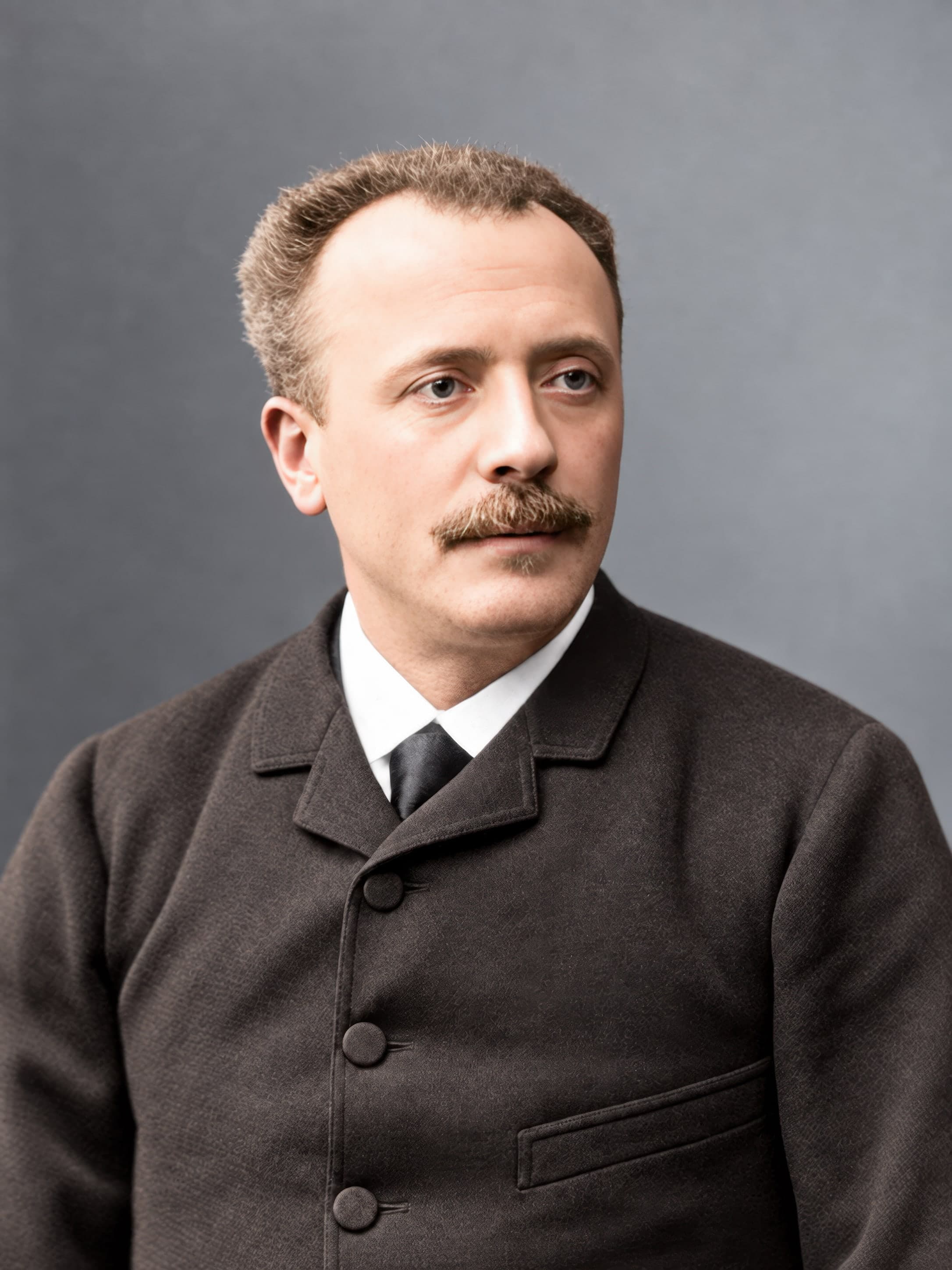 Brustbild von Albert de Mun mit Schnurrbart, im Gehrock.