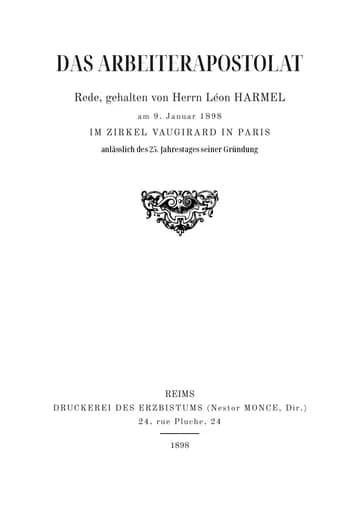 Umschlag der Ausgabe: L'Apostolat ouvrier