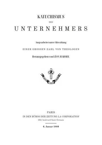 Umschlag der Ausgabe: Catéchisme du patron