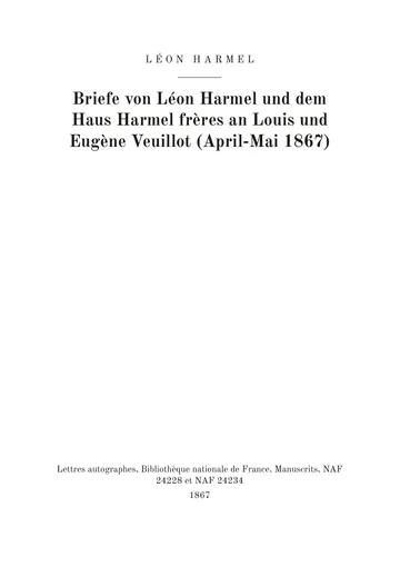 Umschlag der Ausgabe: Lettres à Louis Veuillot