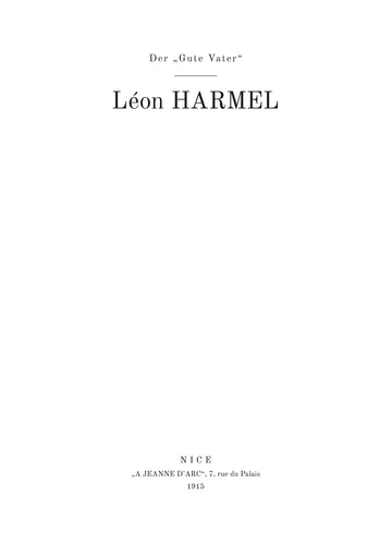 Umschlag der Ausgabe: Le « Bon Père » Léon Harmel