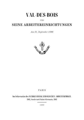 Umschlag der Ausgabe: Le Val-des-Bois et ses institutions ouvrières