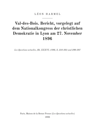 Umschlag der Ausgabe: Le Val-des-Bois