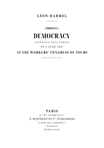 Cover of the edition: La Démocratie chrétienne