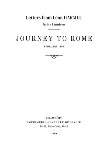 Cover of the edition: Lettres de Léon Harmel à ses enfants. Voyage à Rome