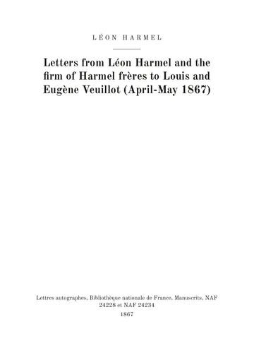 Cover of the edition: Lettres à Louis Veuillot