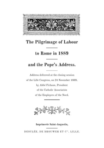 Cover of the edition: Le Pèlerinage du travail à Rome en 1889 et le Discours du Pape