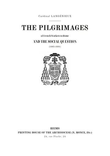 Cover of the edition: Les pèlerinages des ouvriers français à Rome et la question sociale
