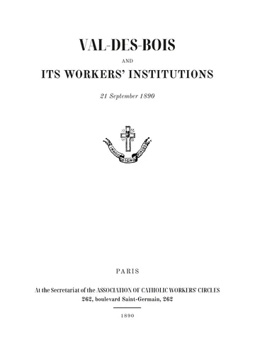 Cover of the edition: Le Val-des-Bois et ses institutions ouvrières