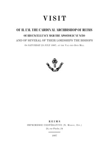 Cover of the edition: Visite au Val-des-Bois du cardinal-archevêque de Reims