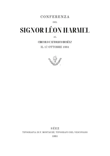 Copertina dell'edizione: Conférence au Cercle catholique de Séez