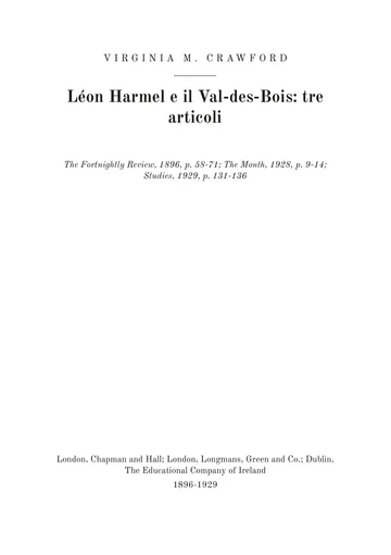 Copertina dell'edizione: Léon Harmel and Val-des-Bois: Three Articles