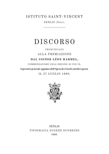 Copertina dell'edizione: Discours de Senlis