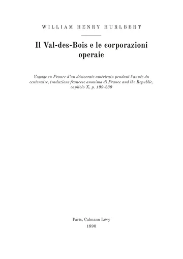 Copertina dell'edizione: Le Val-des-Bois et les corporations d'ouvriers