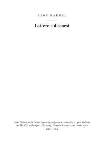 Copertina dell'edizione: Lettres et discours