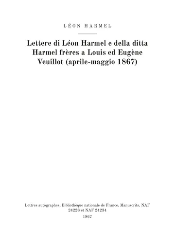 Copertina dell'edizione: Lettres à Louis Veuillot