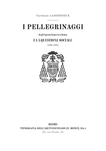 Copertina dell'edizione: Les pèlerinages des ouvriers français à Rome et la question sociale
