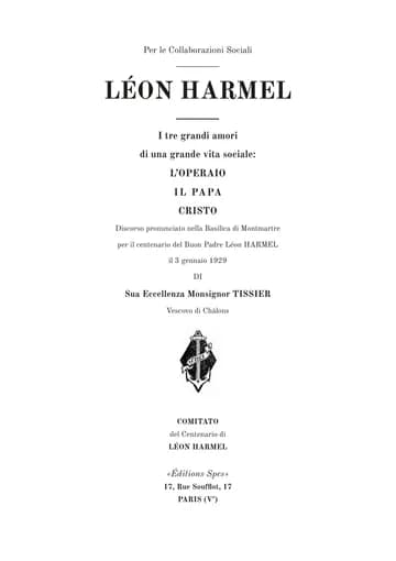 Copertina dell'edizione: Léon Harmel. Les trois grands amours d'une grande vie sociale