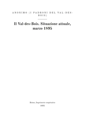 Copertina dell'edizione: Le Val-des-Bois. Situation actuelle