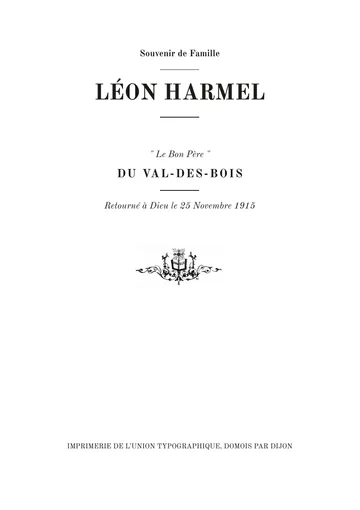 Copertina dell'edizione: Souvenir de famille. Léon Harmel, « le Bon Père » du Val-des-Bois