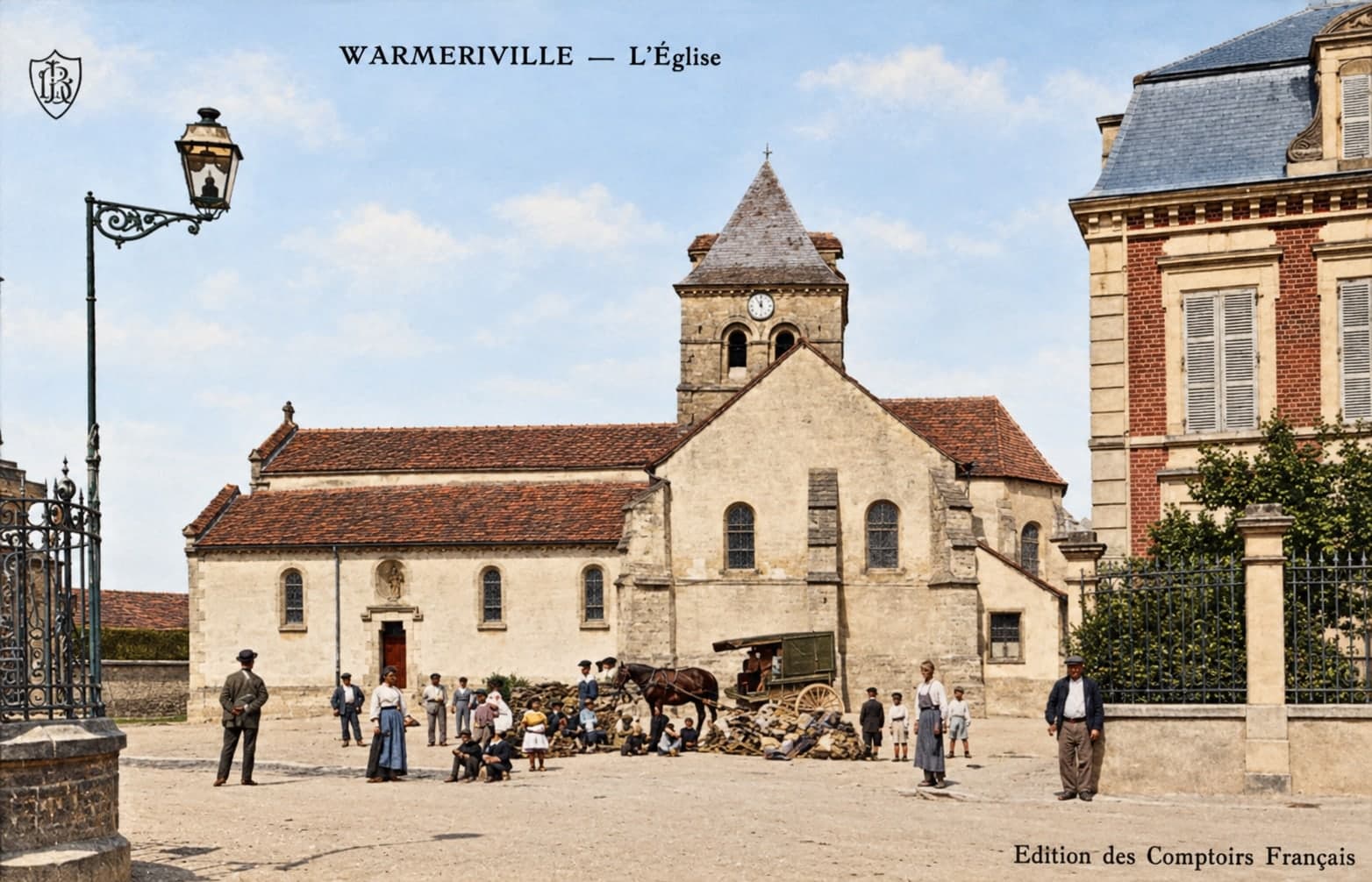 Postcard: the village church of Warmeriville.